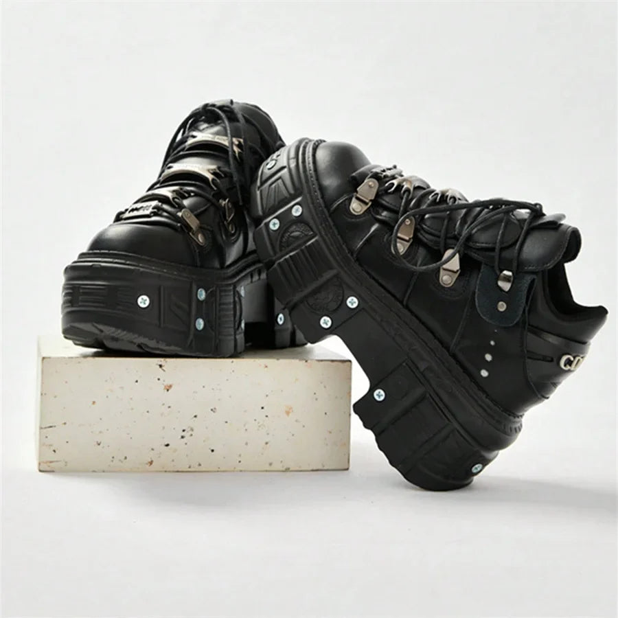Embrace Your Rebellious Side Gothic Lace-Up Boots