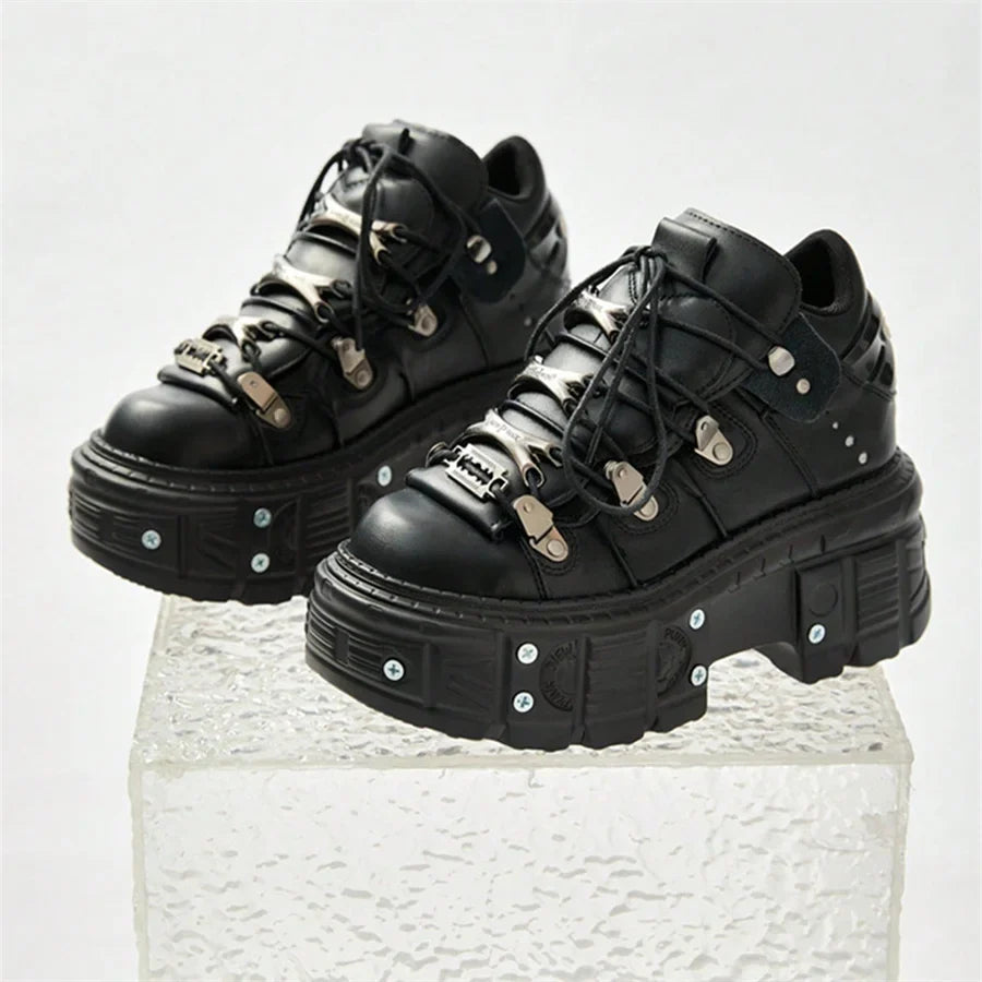 Embrace Your Rebellious Side Gothic Lace-Up Boots