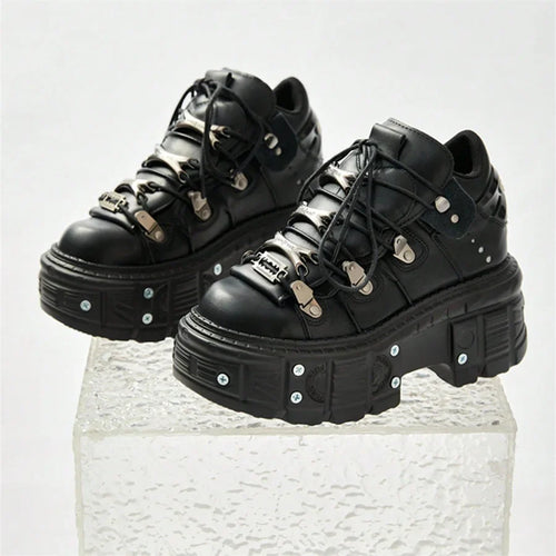 Embrace Your Rebellious Side Gothic Lace-Up Boots